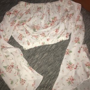 Off shoulder cropped blouse